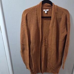 BP Women's Orange/ Brown Cardigan Sweater